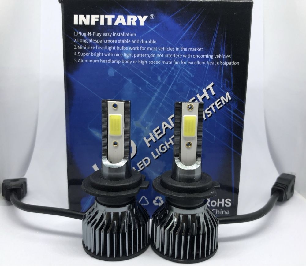 Світлодіодні LED лампи Infitary H7 H4  6500K 10000L
