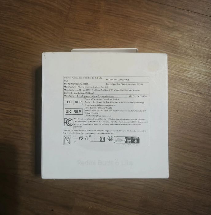 Niebieskie/Nowe słuchawki bezprzewodowe Xiaomi Redmi Buds 6 Lite