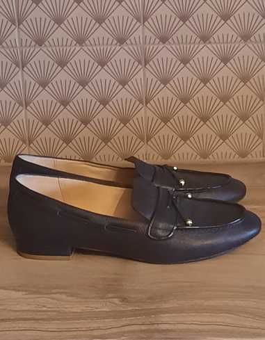Massimo Dutti loafery mokasyny granat r. 38