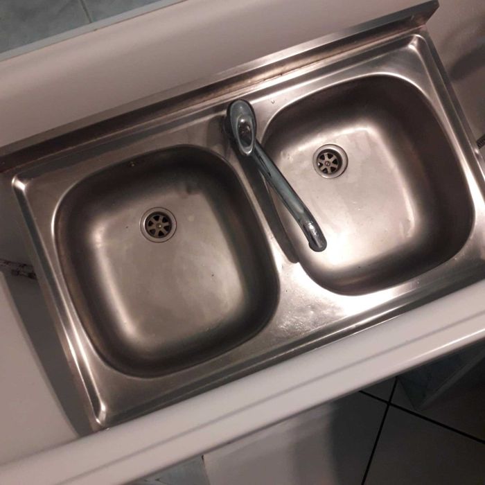 Zlew dwukomorowy z baterią + GRATIS