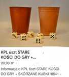 Gra w kosci kubki z grubej skory