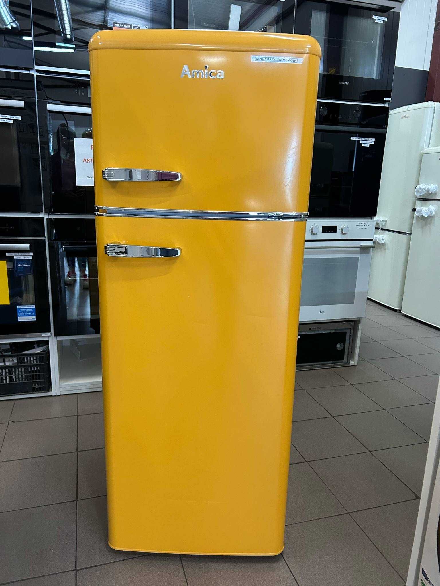 Lodówka Amica Żółta RETRO 144 cm wysokości Oferujemy transport