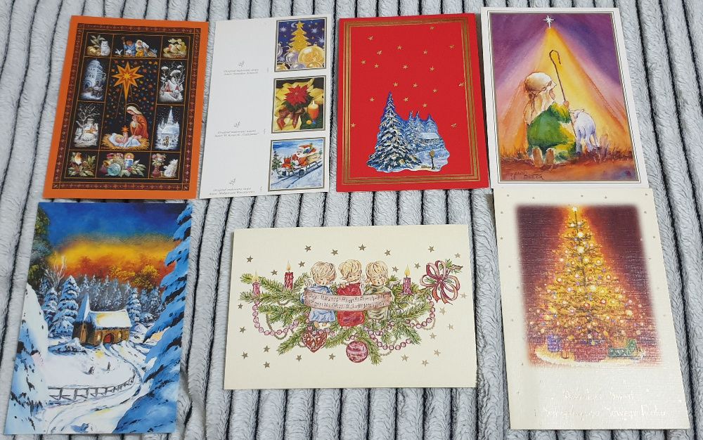Wesołych Świąt Boże Narodzenie - kartki pocztowe malowane stopą