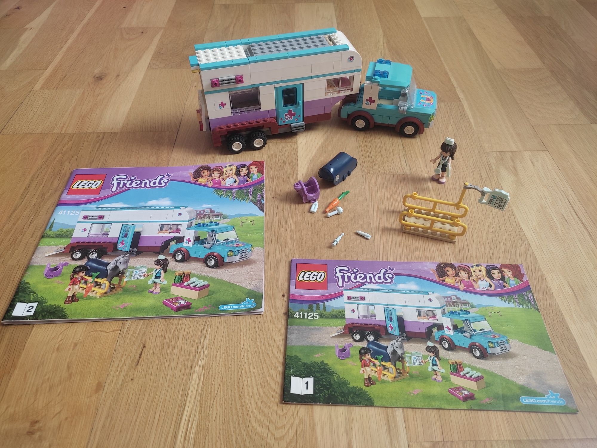 zestawy LEGO friends 3188 Weterynarz+ 41125 przyczepa lecznicza dla ko