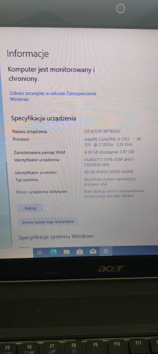 Laptop Acer Intel Core i3