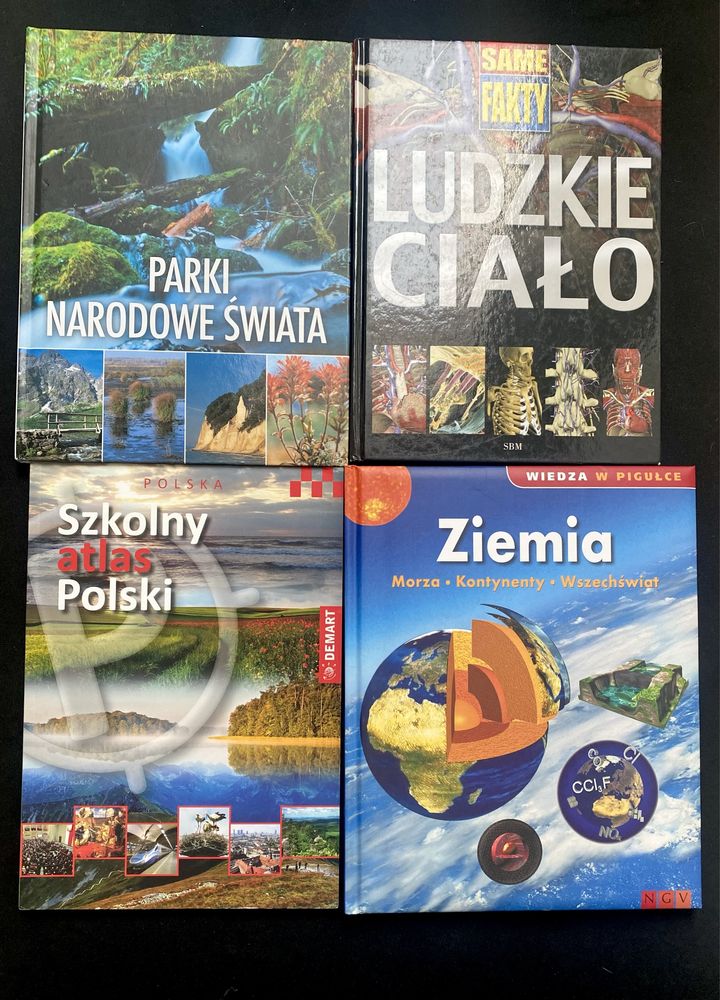 Szkolny atlas Polski, Ludzkie Ciało, Ziemia, Parki Narodowe Świata