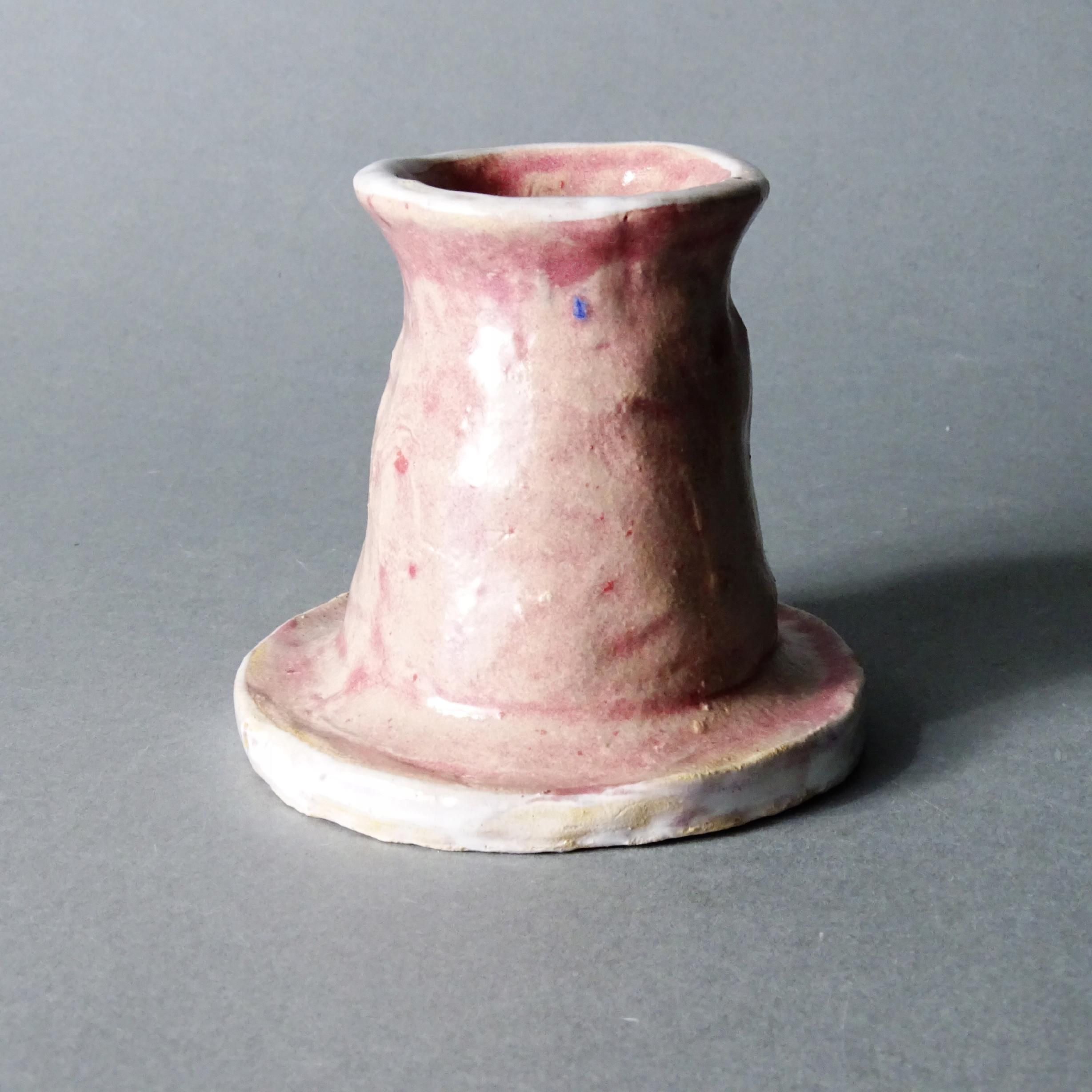 ceramika autorska ręcznie wykonany świecznik wazonik