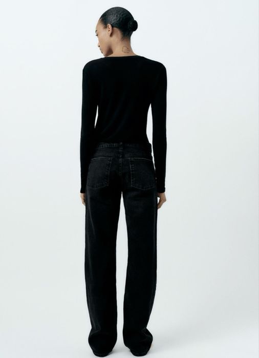 Чорні прямі джинси zara xl/42