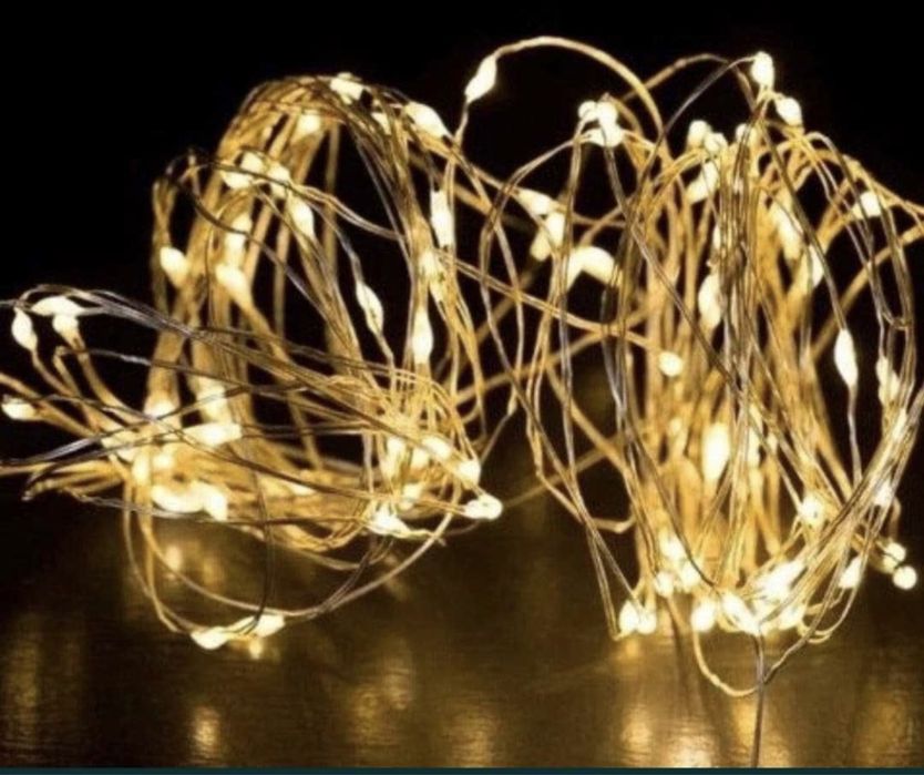 Гірлянда нитка роса 10 м USB + батарейка