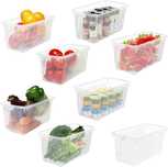 8x Organizer Kosz Pojemnik z Uchwytem, do Lodówki Kuchni 32x13x13