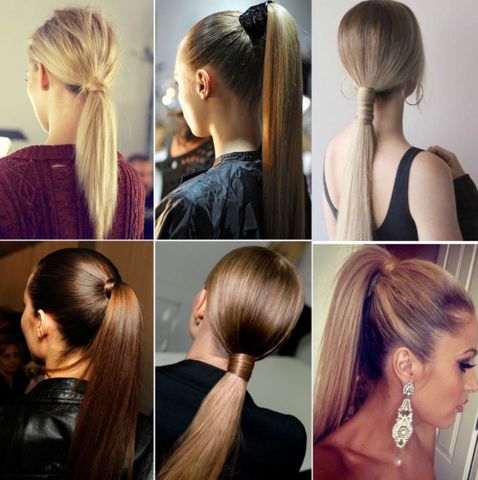 Rabo de Cavalo Liso Extensões de Cabelo Velcro NOVO