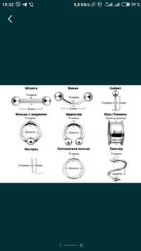 Продам прикраси для пірсингу