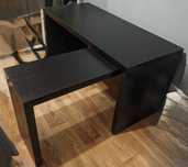 Biurko z wysuwanym panelem, czarne, 151x65 cm - Malm IKEA