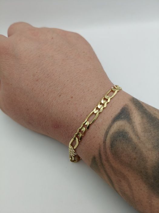 Złota Bransoletka Figaro 22cm Pr.585 14K