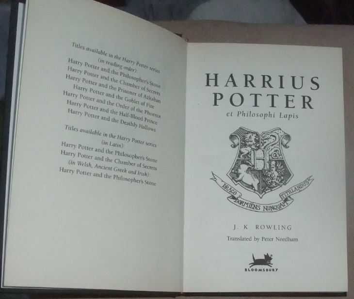Harrius Potter et philosophi lapis Rowling Needham unikat po łacinie