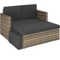 Meble ogrodowe, sofa Korfu, technorattan naturalny OUTLET