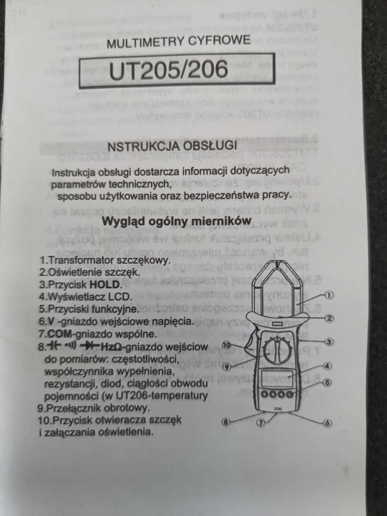 Мультиметр UNI-T UT205\206 Новий. Струмові кліщі.