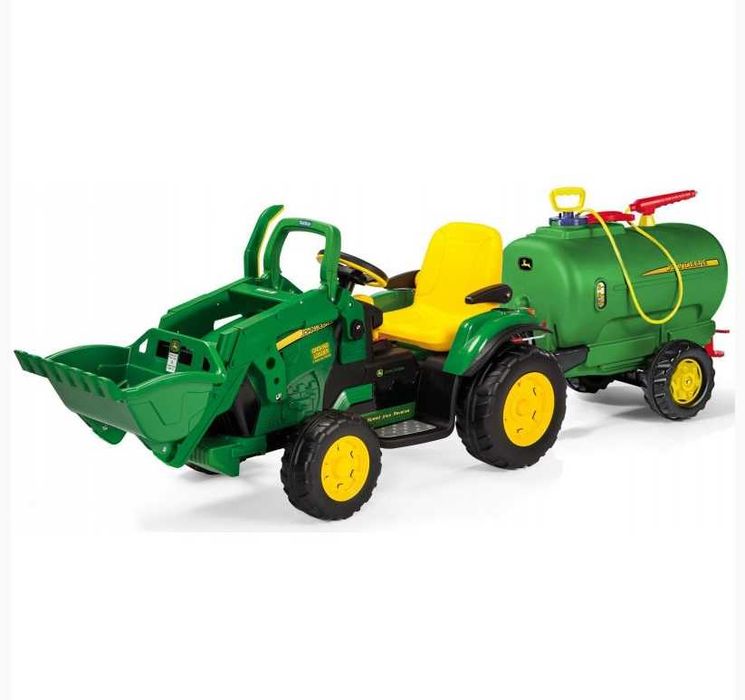 Zestaw PEG PEREGO JOHN DEERE  traktor KOPARKA 12V 330W z cysterną 10l