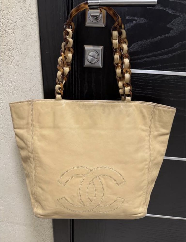 Chanel оригинал кожаная сумка шопер