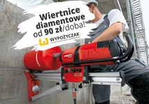 Wiertnica /otwornica diamentowa do betonu, na statywie, ręczna WYNAJEM