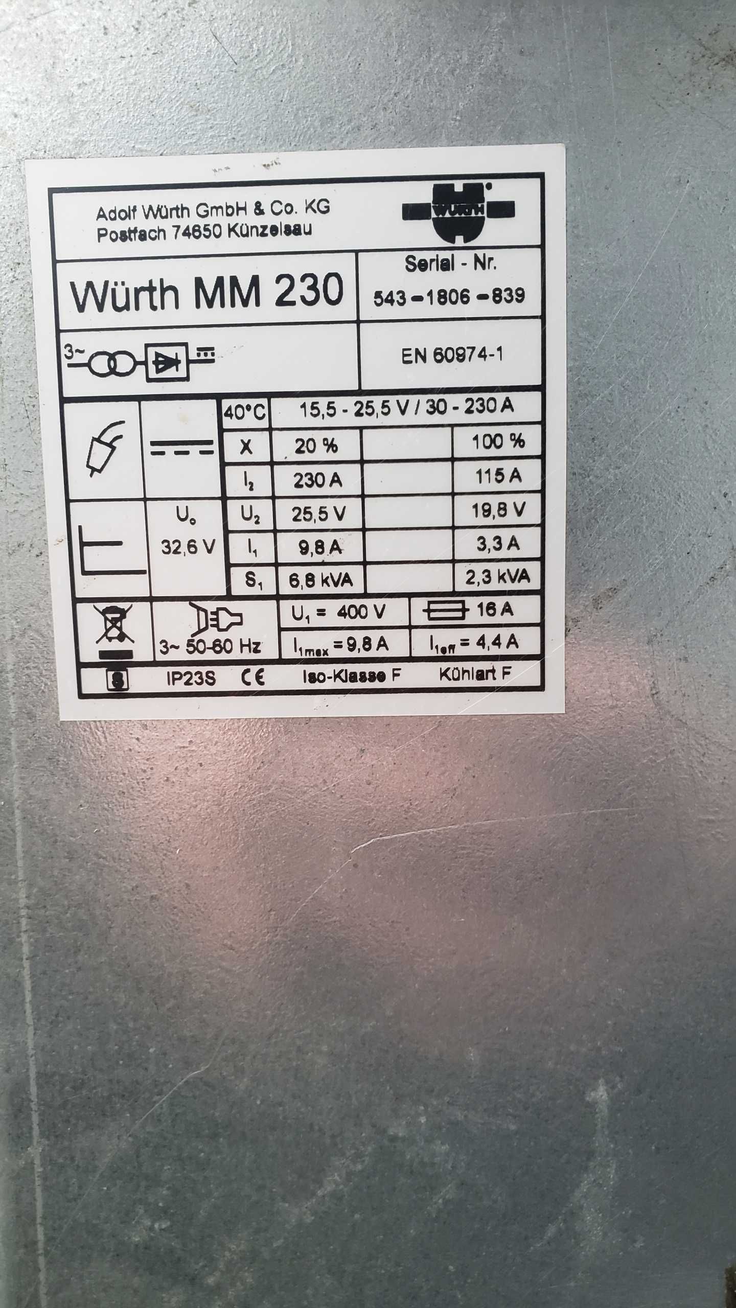 Spawarka Würth mig/mag MM230