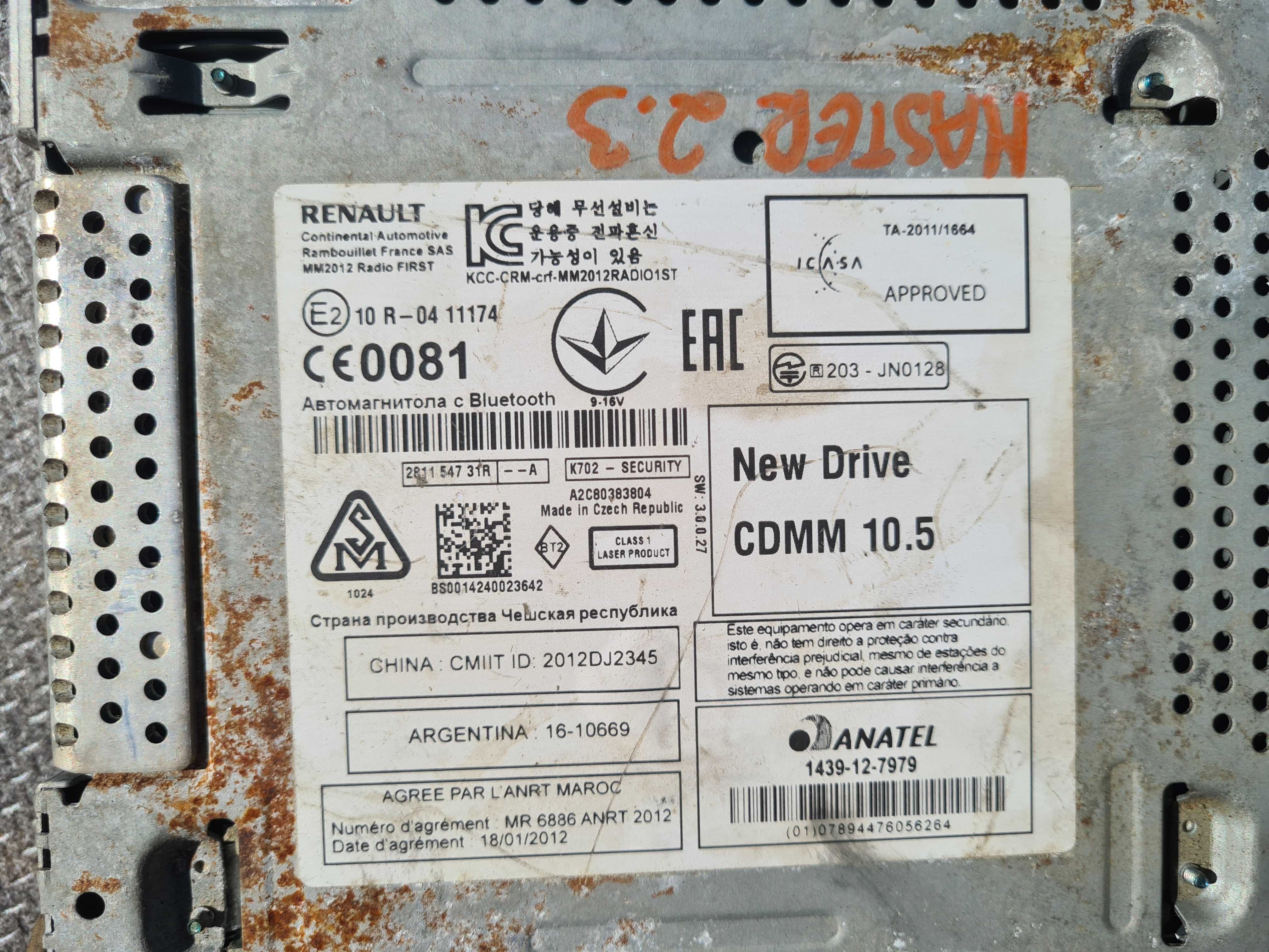 Renault Master III radio Bluetooth BT MP3