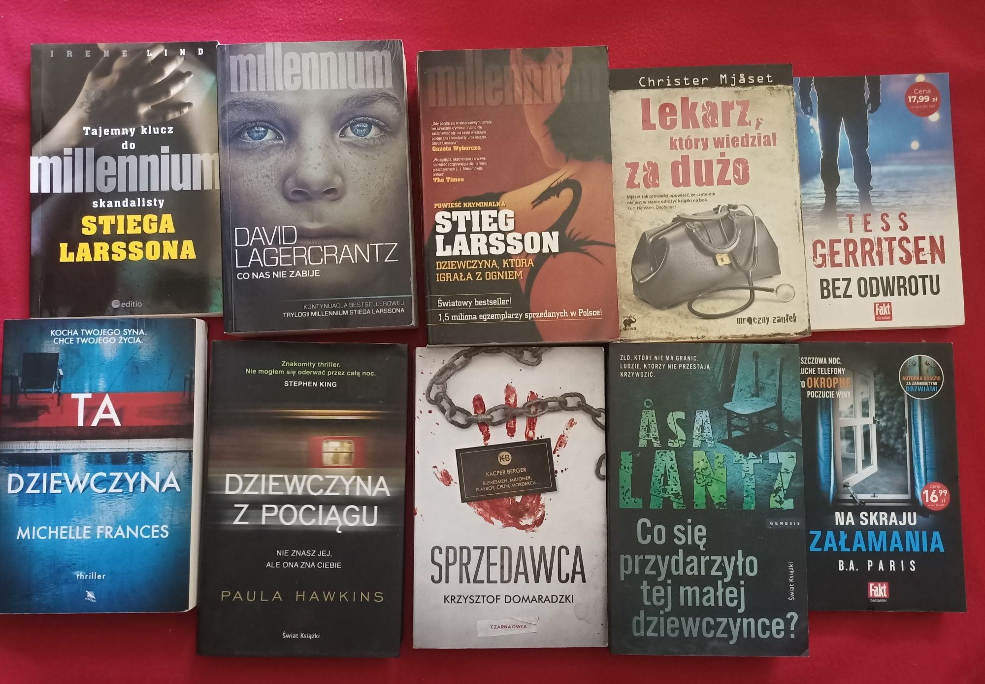 Zestaw 10 książek Larsson Lagercrantz Gerritsen Frances Lantz