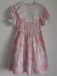 Vestido rosa, menina, vintage, clássico, década 80