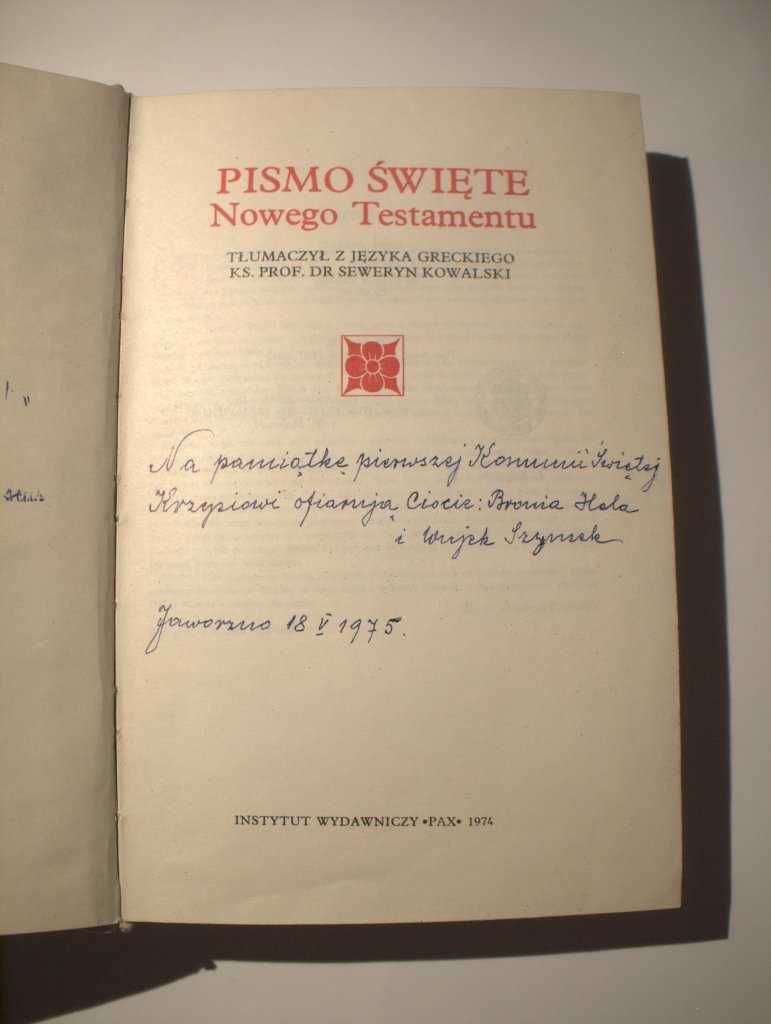 Pismo Święte Nowgo Testamentu (wydane 1974)
