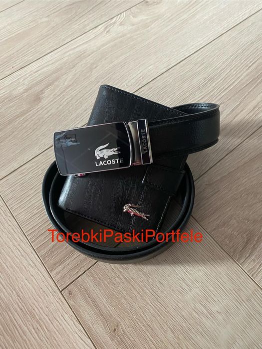 Nowy zestaw Lacoste , pasek + portfel.
