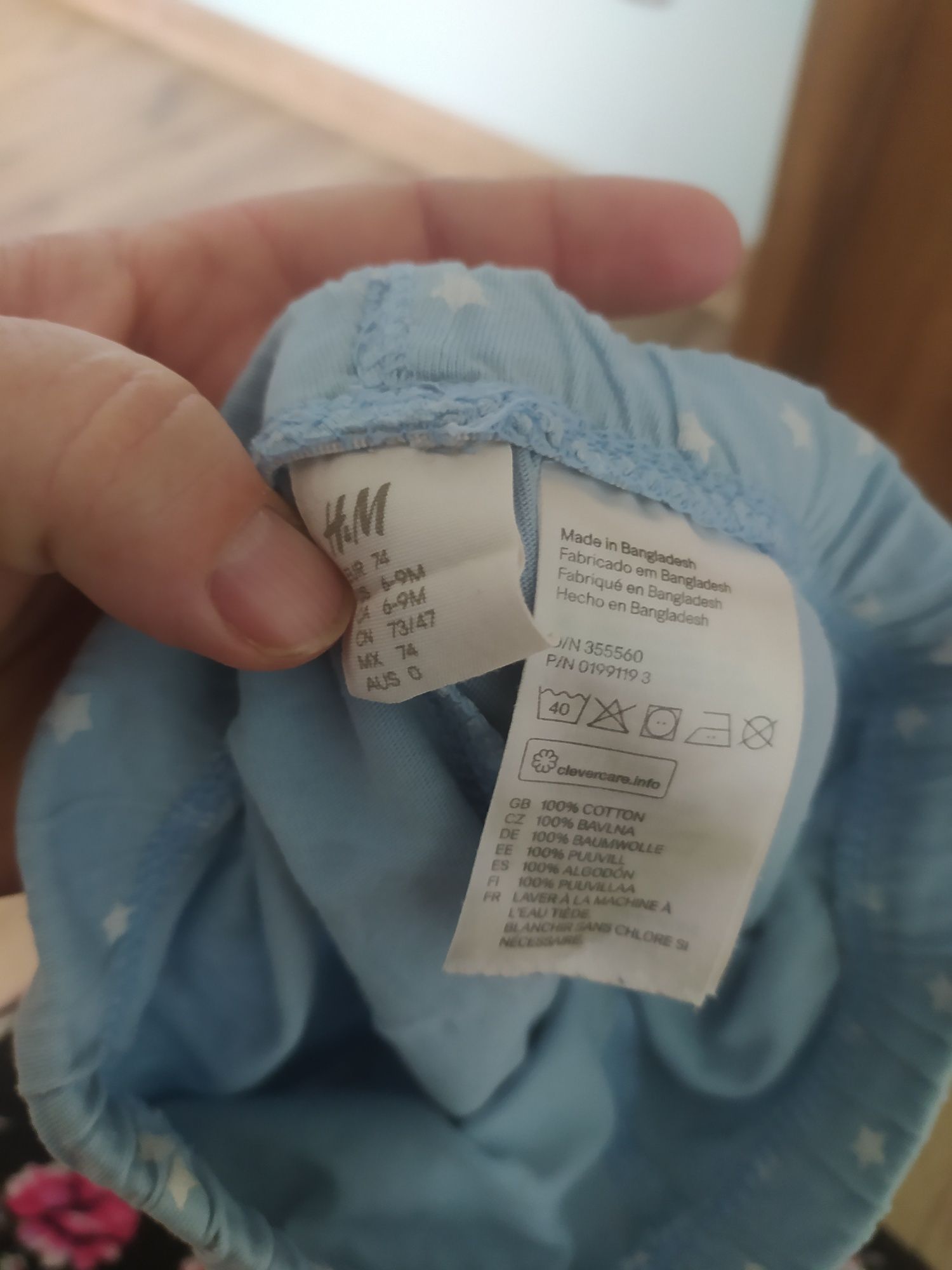 Spodenki szorty krótkie bawełniane elastyczne 74 H&M