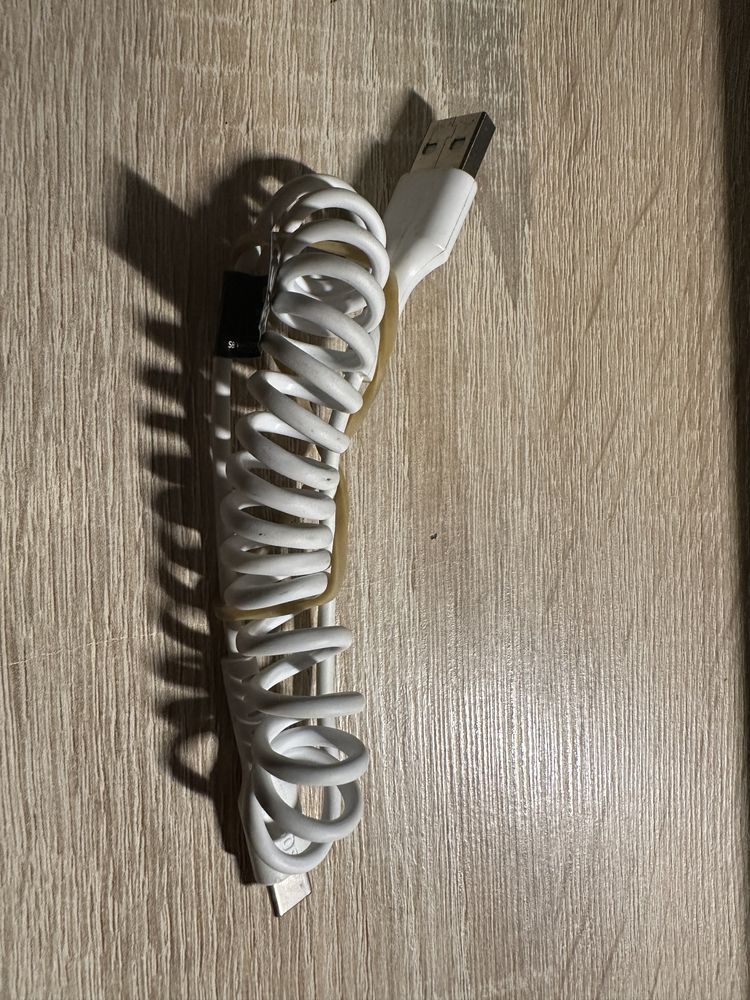 SBS kabel usb type C 1m spiralny biały