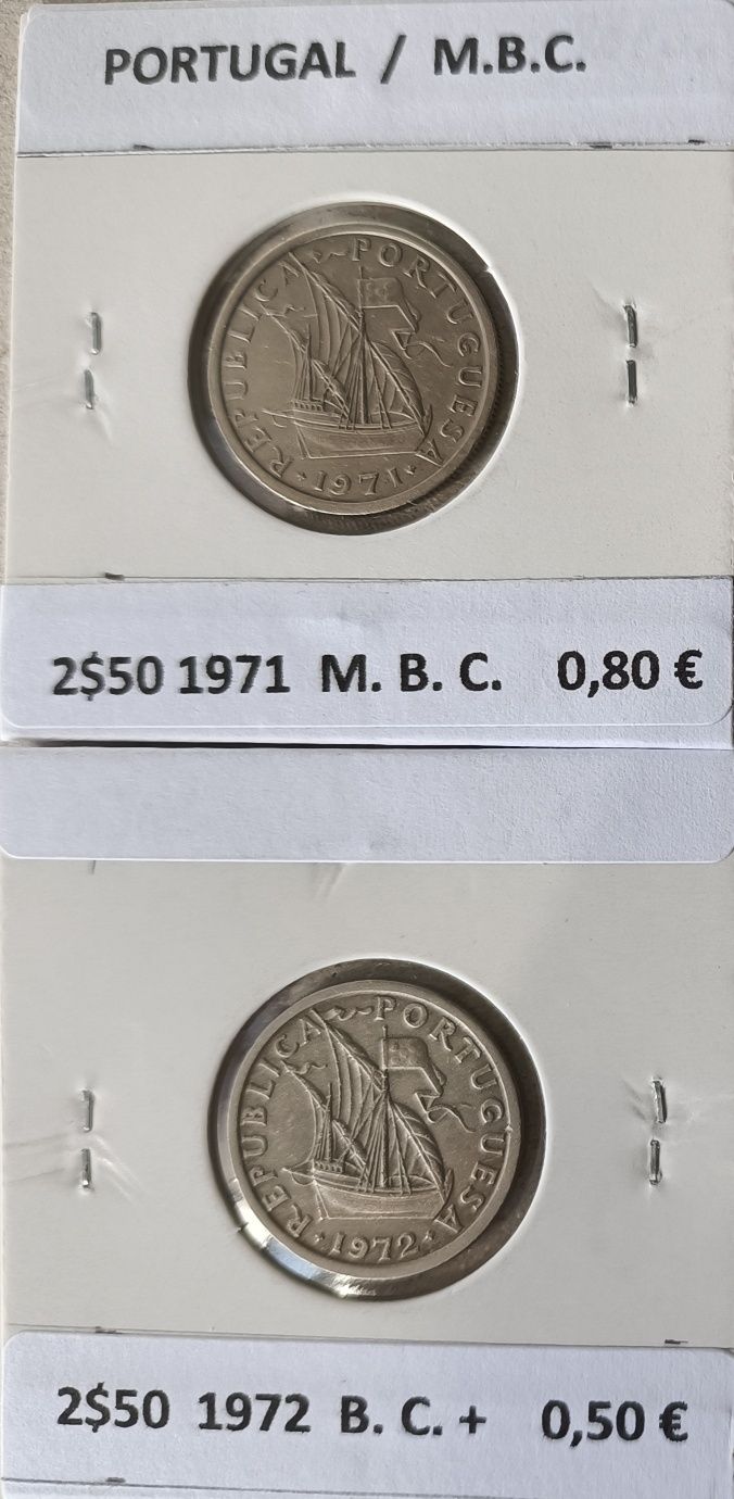 Moedas da 2ª República Portuguesa de 2$50 escudos ( Níquel )