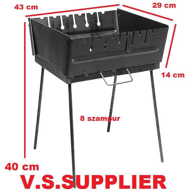 Grill na szaszłyki szampury 8 szt mangał 29x43