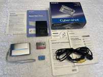 Aparat Sony cybershot DSC-T5 rozsuwany oryginalny karton ladowarka y2k
