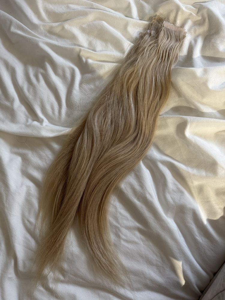 Wlosy doczepiane jasny blond 50 cm