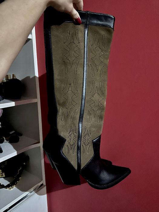 Сапоги ковбойки marant италия кожаные ботинки