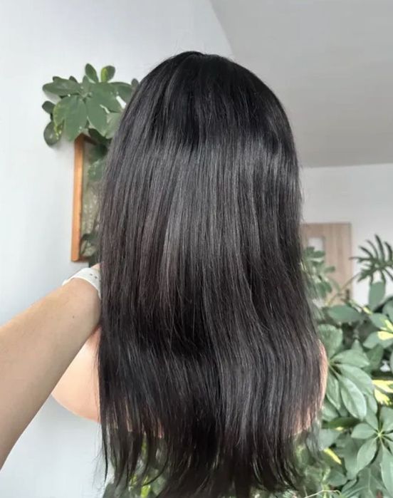 PROMOCJA czarna peruka 100% wlosy naturalne z duza iloscia mikroskory