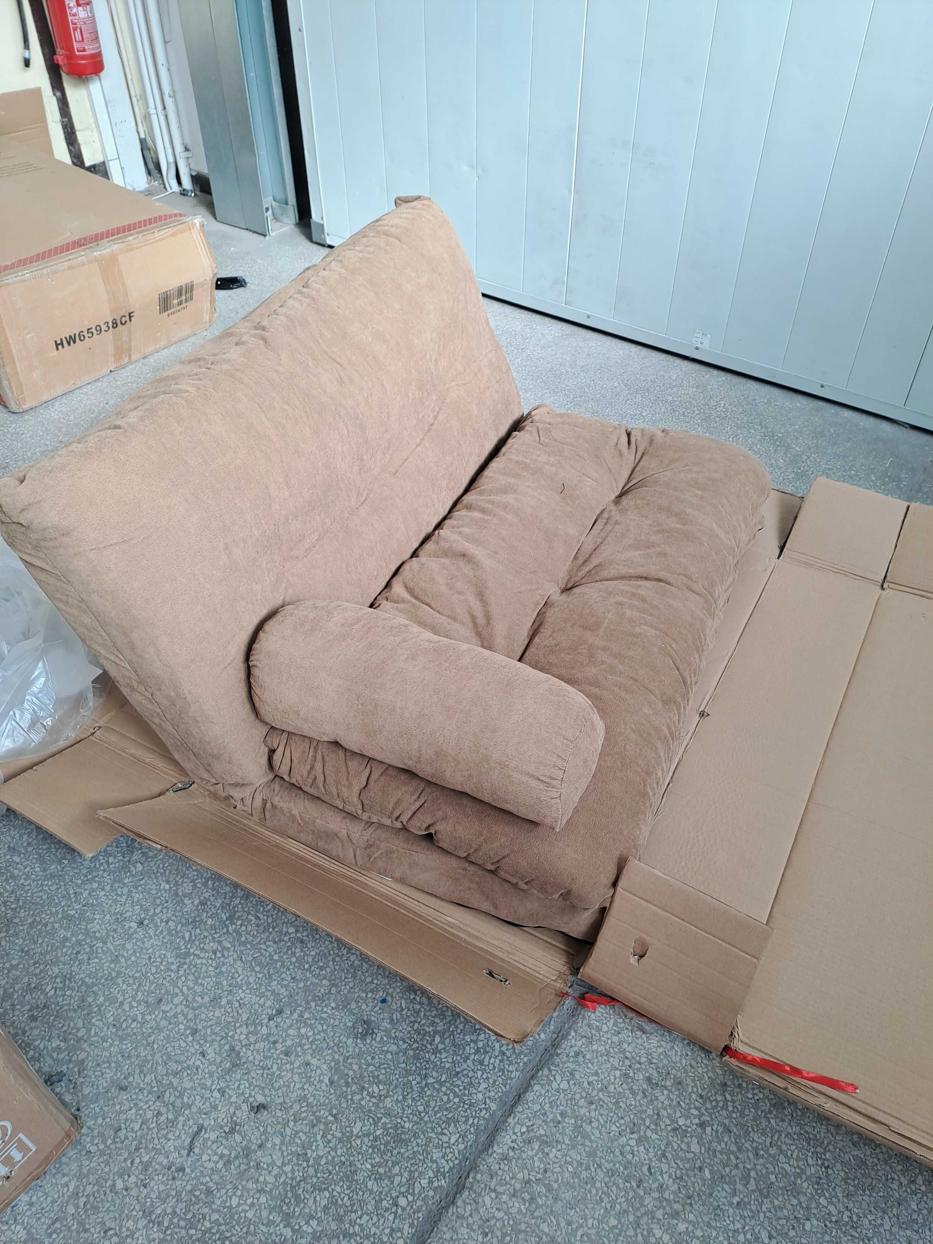 COSTWAY Sofa,krzesło podłogowa z 2 poduszkami, składana.