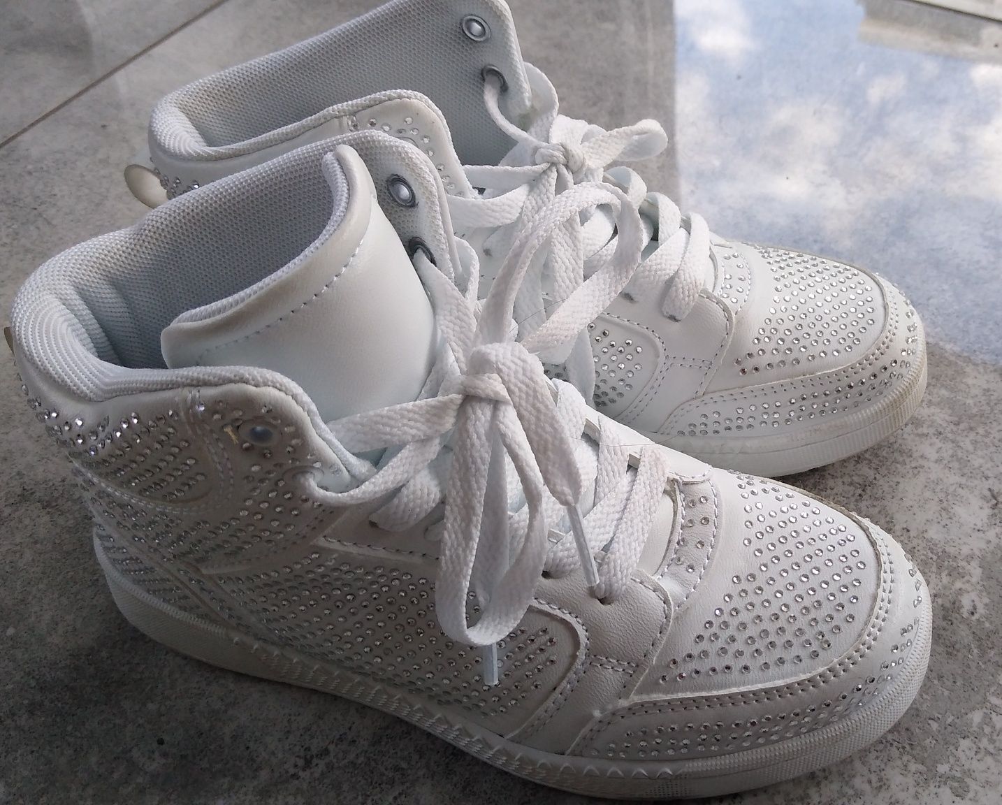 Adidasy wysokie buty dla dziewczynki z cekinami 33, jak nowe