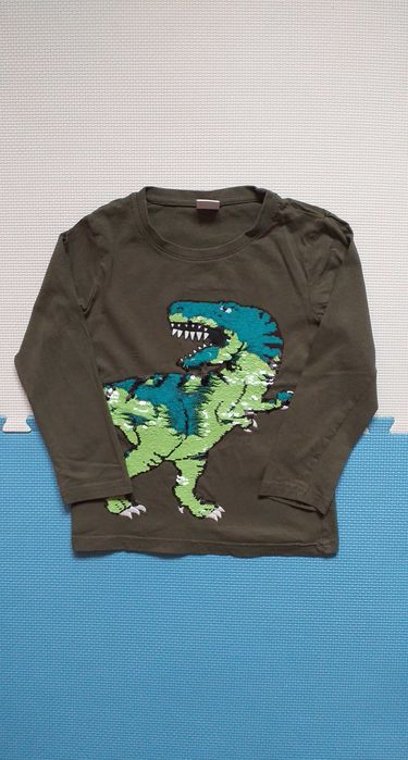 Bluzka koszulka na długi rękaw z dinozaurem Lindex 110-116