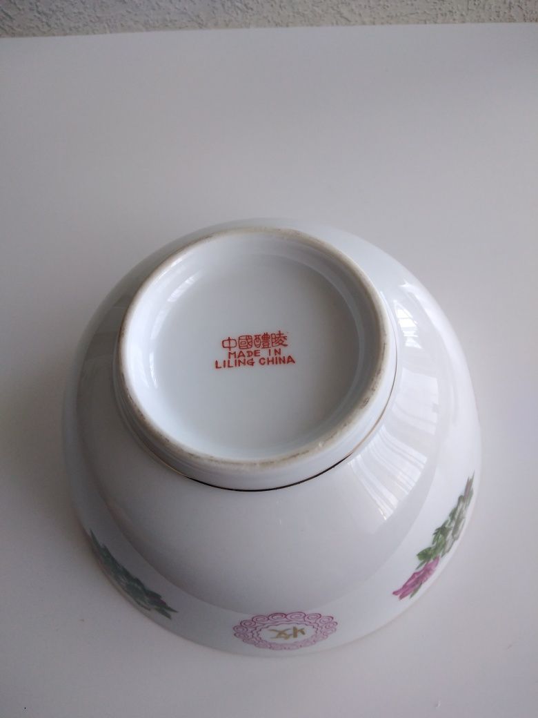 Piękna stara porcelanowa miska Kangkung Li Ling China.