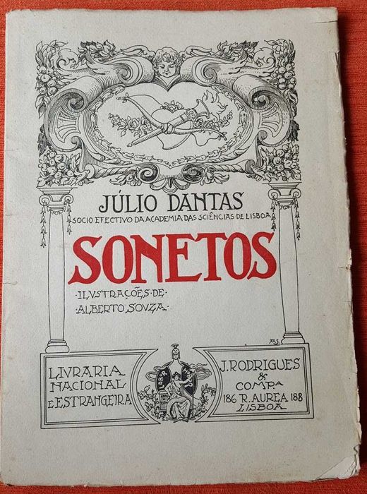 Livro Sonetos, de Júlio Dantas, 1ª edição - 1916