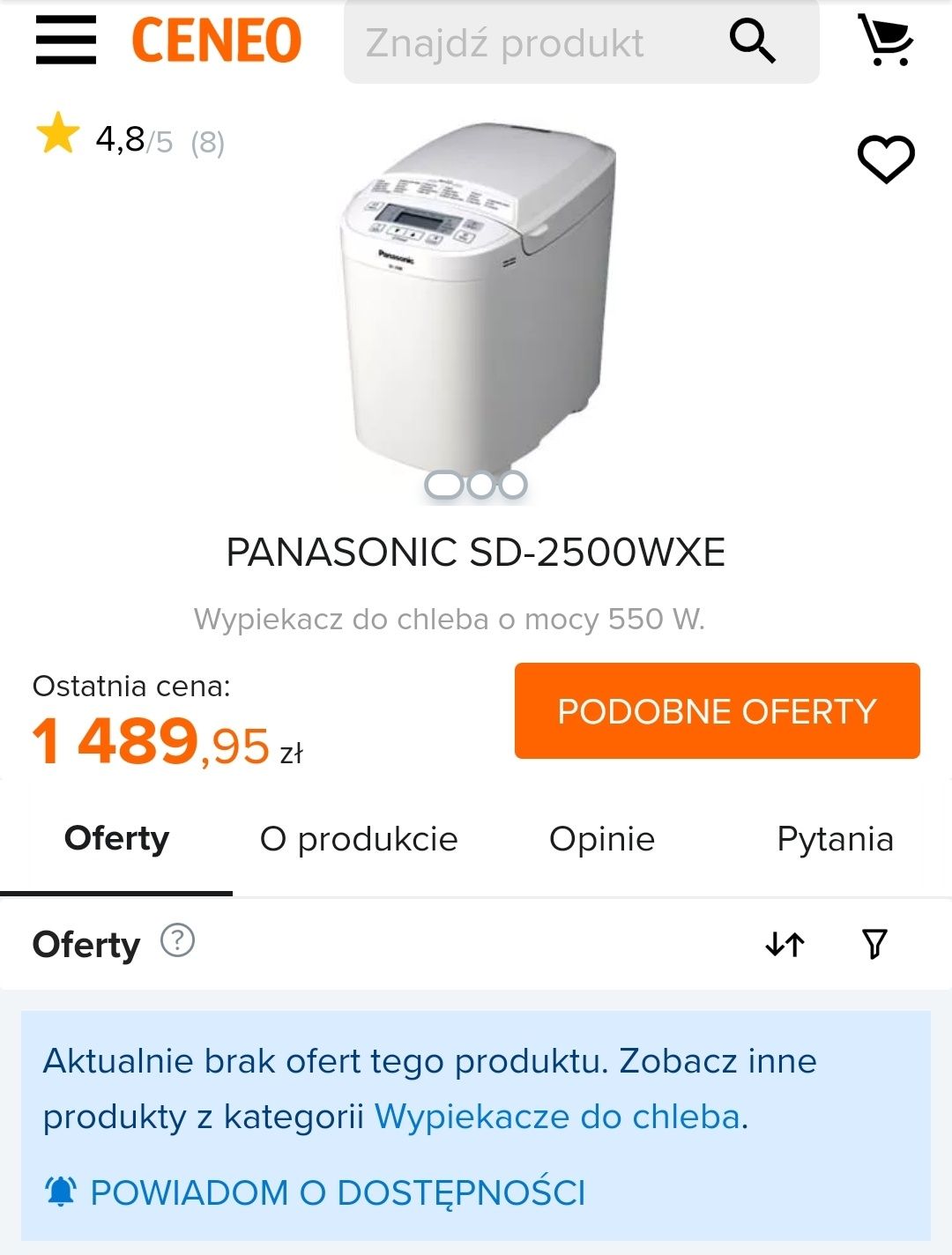 Panasonic SD-2500 automatyczny wypiekacz do chleba