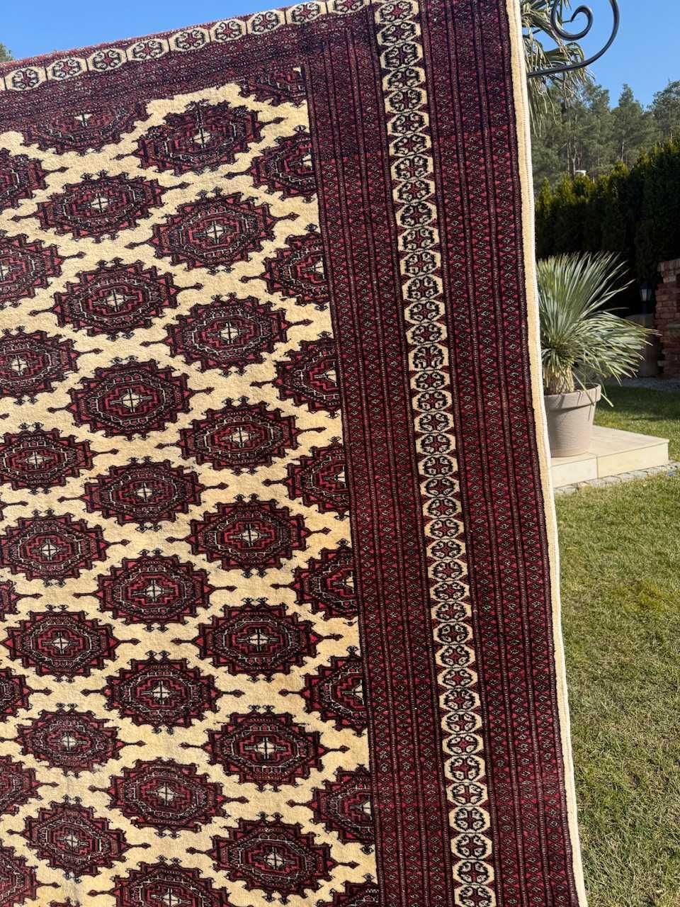 Vintage kaszmirowy dywan Pakistan Buchara ART DECO 300x185 gal.8tyś