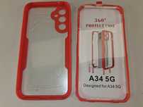 W111 Etui Case 360° Samsung Galaxy A34 5G Czerwone Ochrona