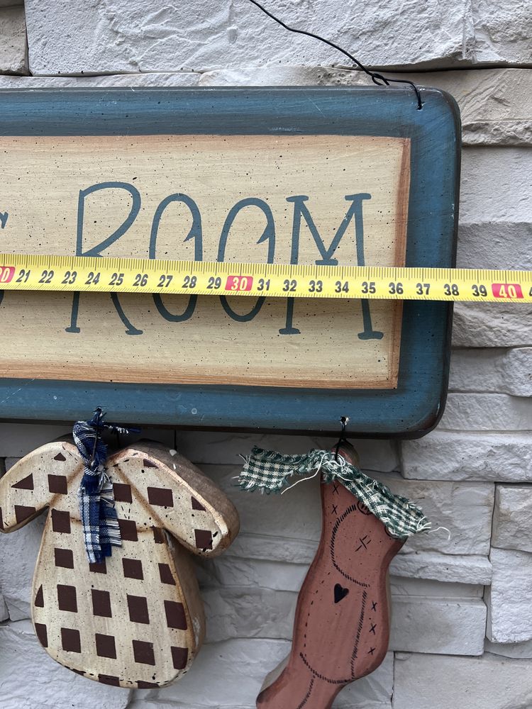 Napis BABY’S ROOM z drewna vintage boho zawieszka wieszak