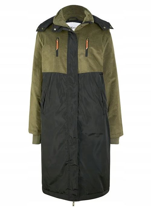 B.P.C długa parka w prostym fasonie z różnych materiałów 44.