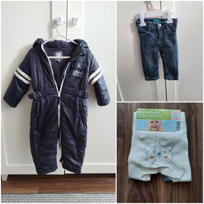 Kombinezon zimowy ocieplane spodnie 74 80