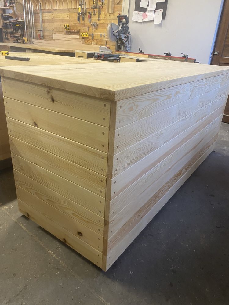 Lada stół roboczy sprzedażowy sklepowy drewn 200x70
